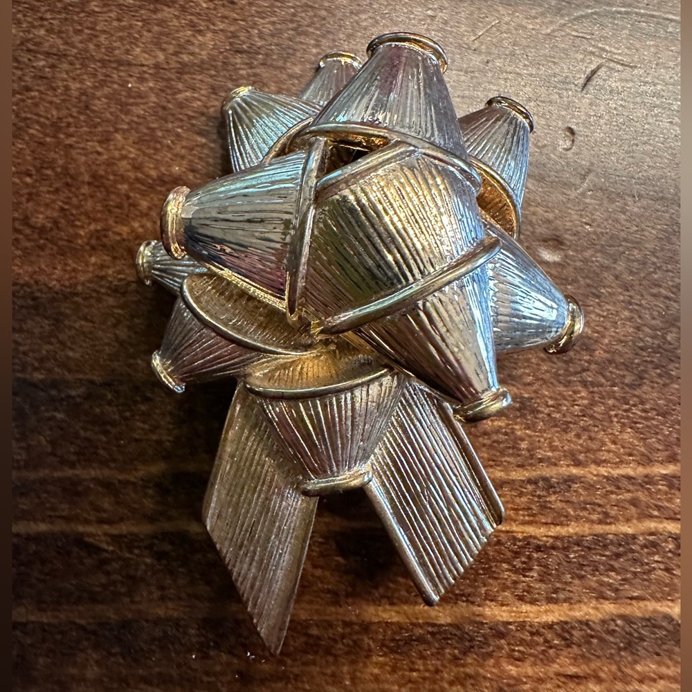 Monet Gold Bow Brooch